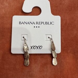 Banana Republic Gold Dangle Earrings with Crystal Accents